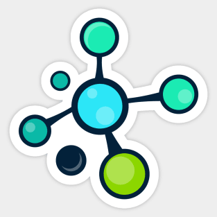 Blue green molecules science pattern Sticker